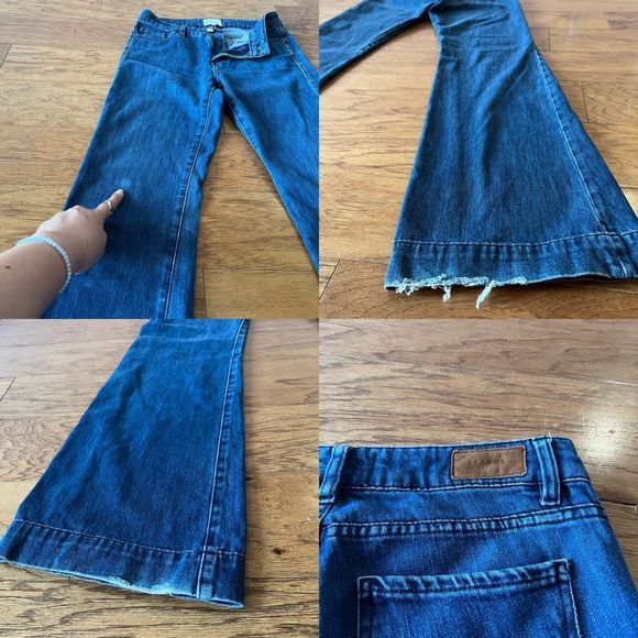 Sezane Flare Denim Jeans 1973 Brut Size 29 Dark Wash - Picture 4 of 12